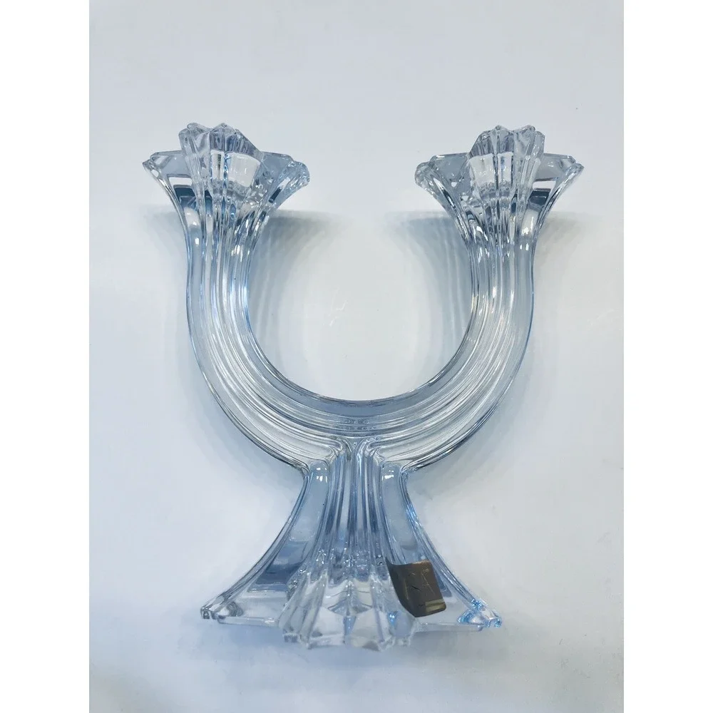 Mikasa Crystal Candelabra 2 Arm Clear Double Light U-Shaped Austria‎